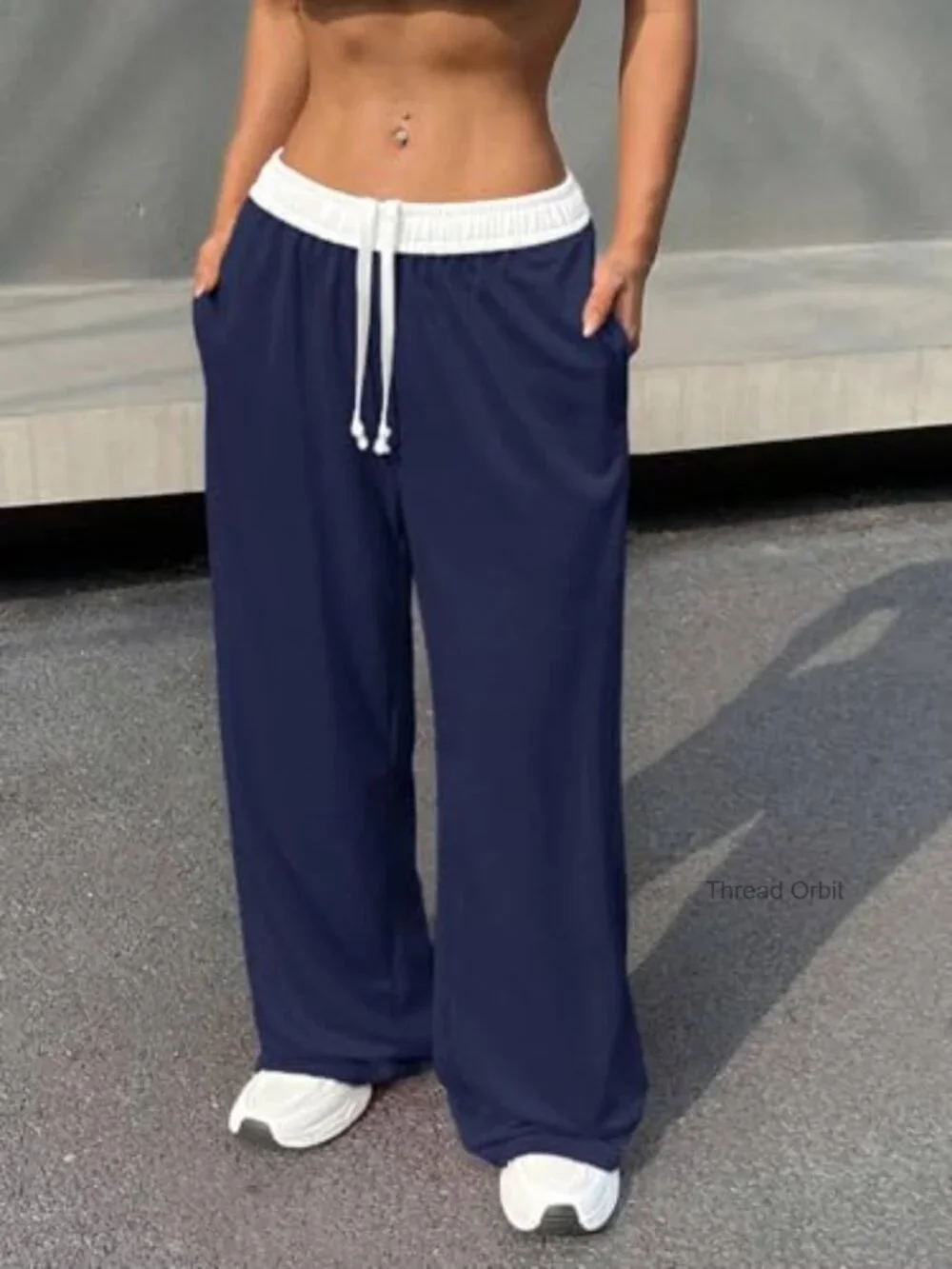 Girls Wide Leg Elastic High Waisted Parachute Pants Sweatpants Track Pants